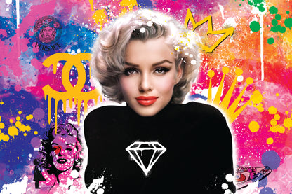 Obraz Canvas POP Art Merlin Monroe i Diamenty