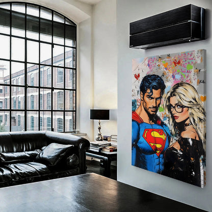 Obraz Canvas  Superman & Blondynka Styl Pop Art