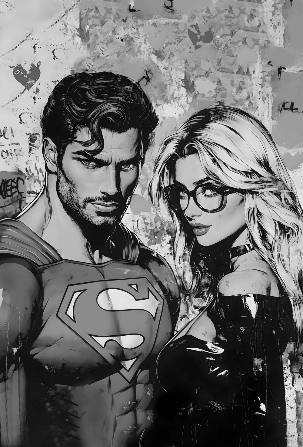 Obraz Canvas  Superman & Blondynka Styl Pop Art