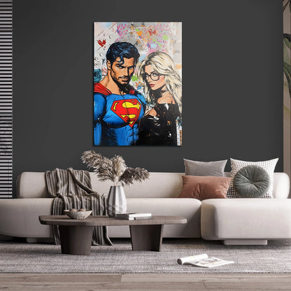 Obraz Canvas  Superman & Blondynka Styl Pop Art
