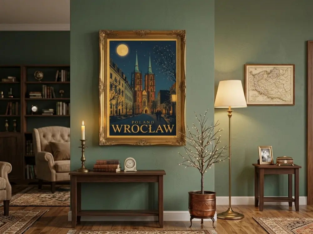 Wrocław nocą – Ostrów Tumski w stylu retro