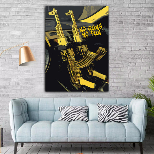 Obraz Canvas POP Złoty Kałasznikow